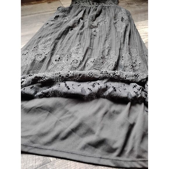 Maurices Women's Size Small Gray Lace Midi Dress - Picture 3 of 8